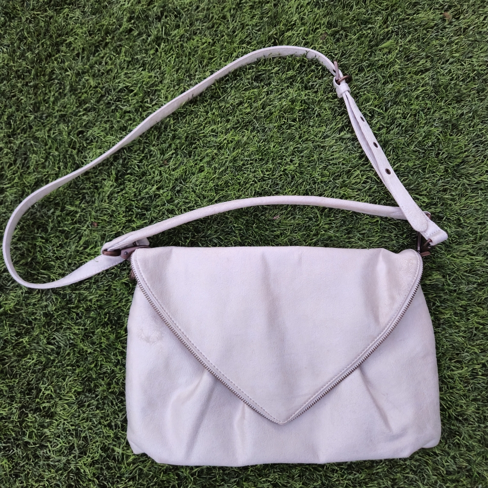 Matt & Nat Vegan Crossbody Bag – Recycled Lining, Cream Envelope Style